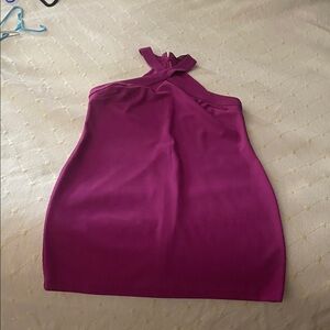 Trina Turk One Shoulder Magenta Dress